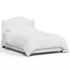 Lit Queen sur mesure avec tête de lit incurvée, blanc cassé