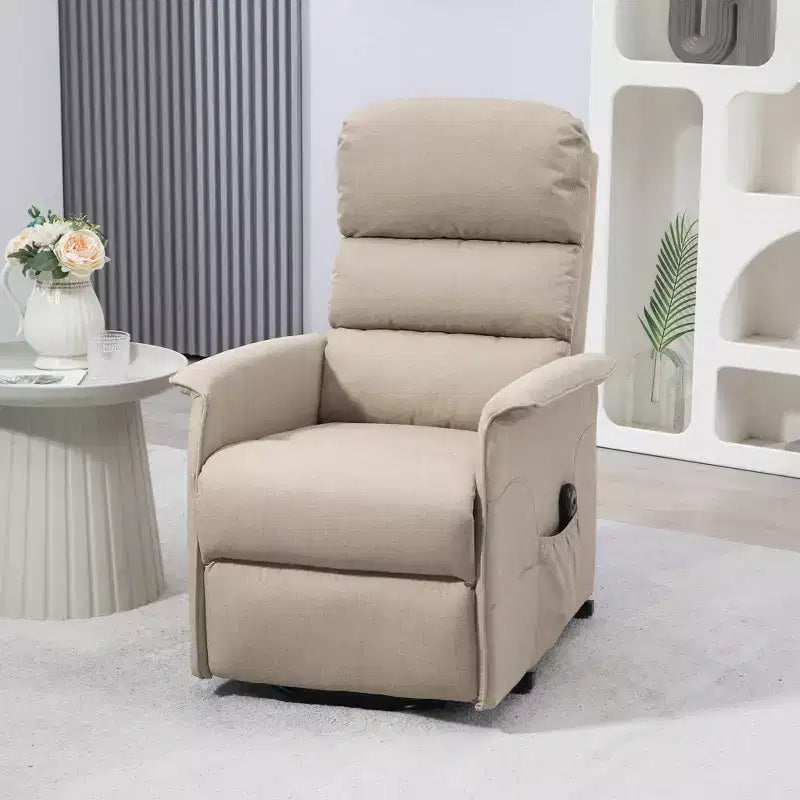 Fauteuil inclinable releveur électrique pour personnes âgées avec télécommande, revêtement en tissu lin