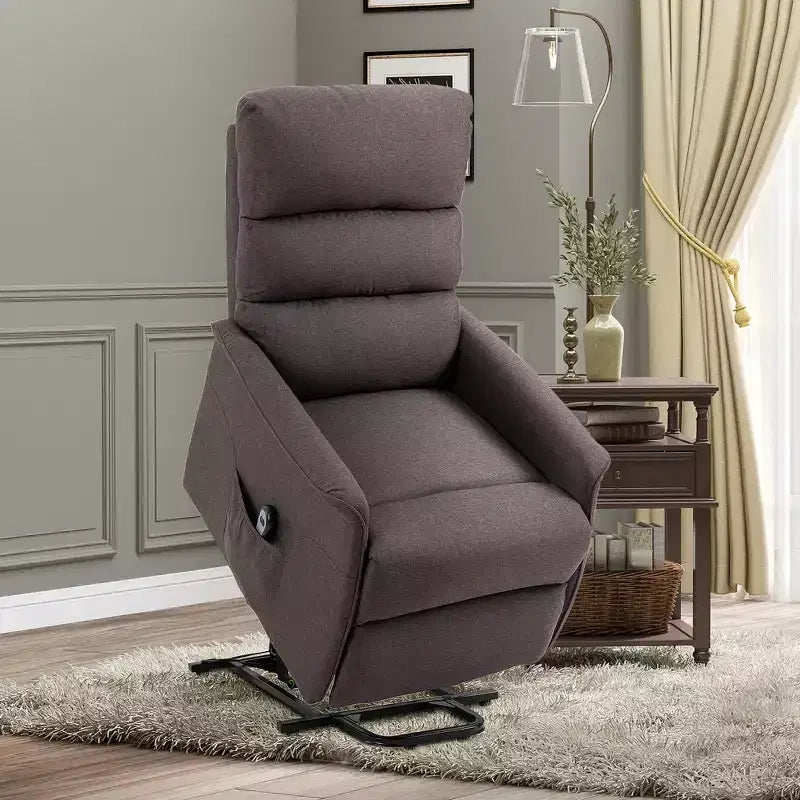 Fauteuil inclinable releveur électrique pour personnes âgées avec télécommande, revêtement en tissu lin