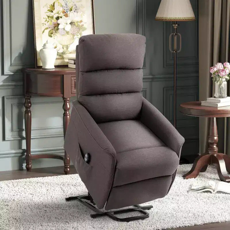 Fauteuil inclinable releveur électrique pour personnes âgées avec télécommande, revêtement en tissu lin