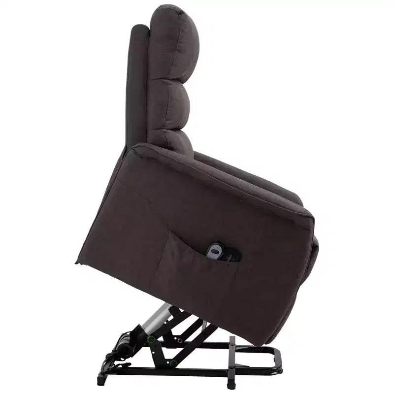 Fauteuil inclinable releveur électrique pour personnes âgées avec télécommande, revêtement en tissu lin