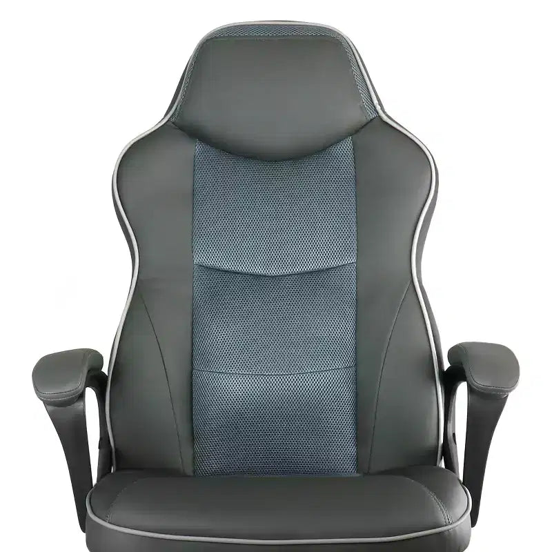 Fauteuil de bureau réglable en similicuir à dossier haut gris anthracite