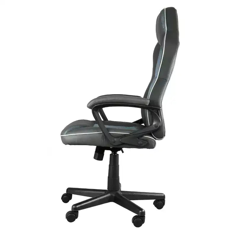 Fauteuil de bureau réglable en similicuir à dossier haut gris anthracite