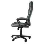 Fauteuil de bureau réglable en similicuir à dossier haut gris anthracite