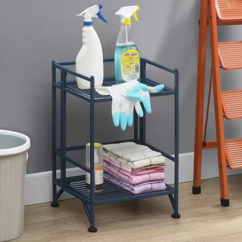 Étagère métallique pliable à 2 niveaux 20 cm de rangement supplémentaire