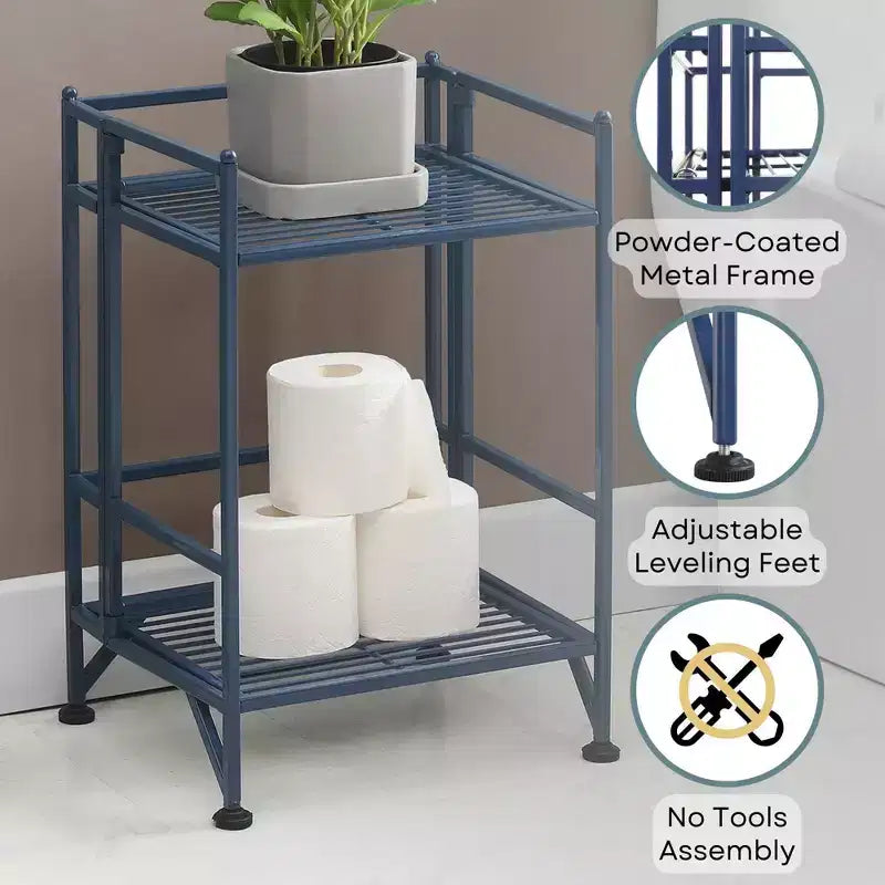 Étagère métallique pliable à 2 niveaux 20 cm de rangement supplémentaire