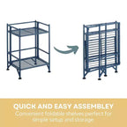Étagère métallique pliable à 2 niveaux 20 cm de rangement supplémentaire