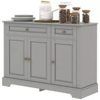 Buffet de cuisine moderne avec 2 tiroirs et étagères réglables, Meuble de rangement pour salon