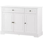 Buffet de cuisine moderne avec 2 tiroirs et étagères réglables, Meuble de rangement pour salon