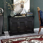 Buffet de cuisine moderne avec 2 tiroirs et étagères réglables, Meuble de rangement pour salon