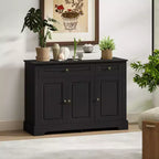 Buffet de cuisine moderne avec 2 tiroirs et étagères réglables, Meuble de rangement pour salon