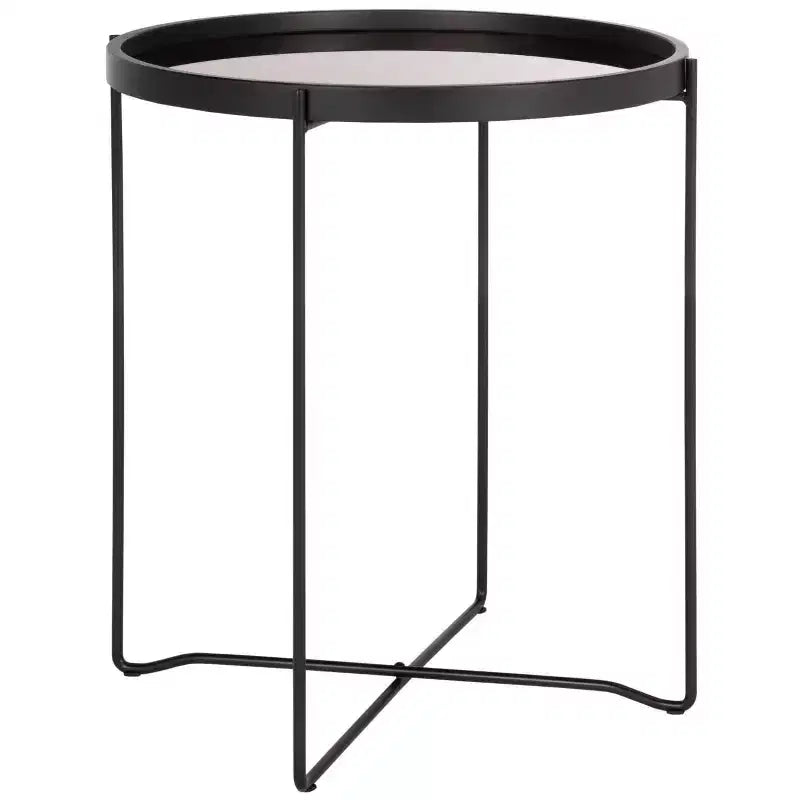 Petite table d'appoint ronde avec plateau - Or rose/Noir