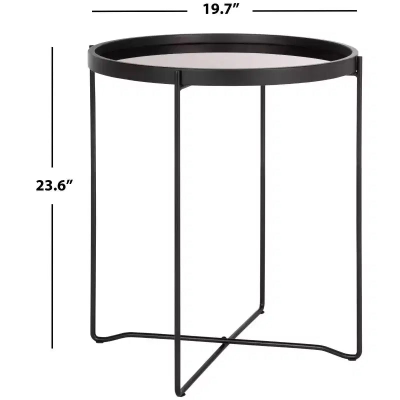 Petite table d'appoint ronde avec plateau - Or rose/Noir